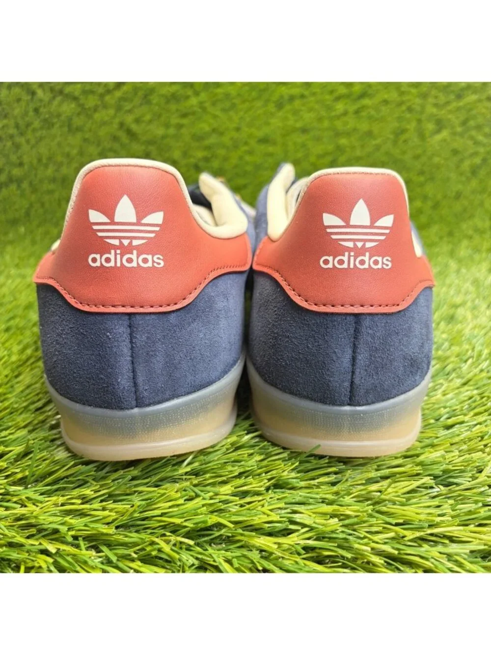 Adidas Gazelle Indoor Mens Size 13 Navy Blue Red Athletic Suede Shoes Sneakers